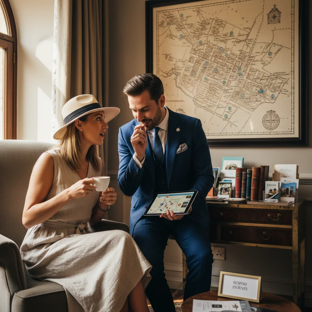 Hotel concierge arranging personalized local experiences