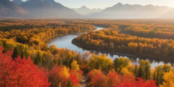 Breathtaking fall foliage in a national park, perfect for autumn adventures.