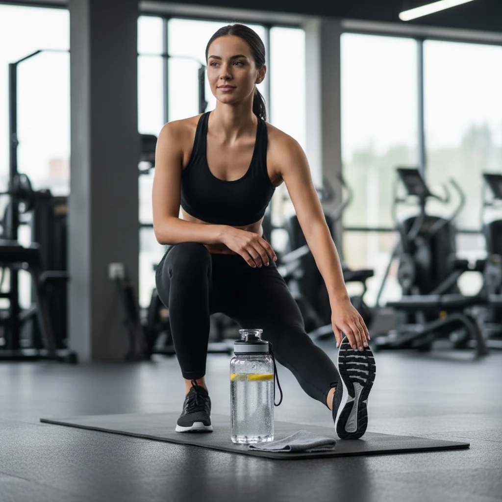 Person stretching legs after workout