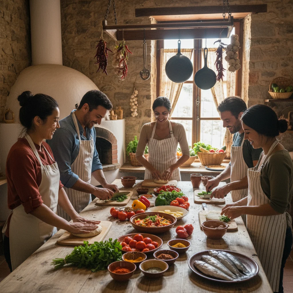 Travelers enjoying a hands-on local cooking class